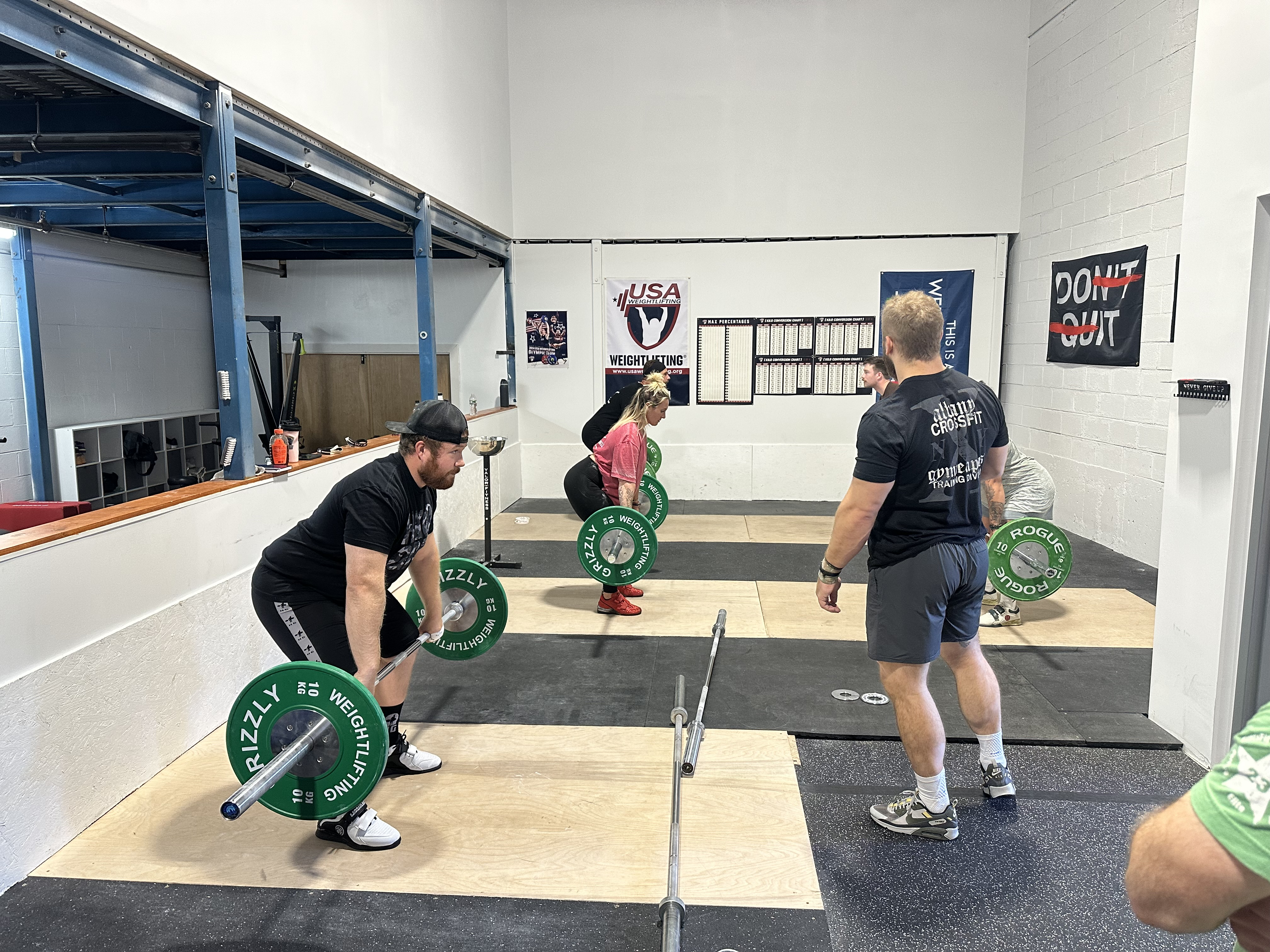 Strength training floor at Grizzly Weightlifting, 33 Emery St Portsmouth